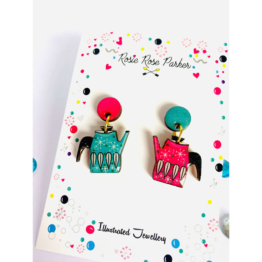 Vintage Teapot Earrings by Rosie Rose Parker