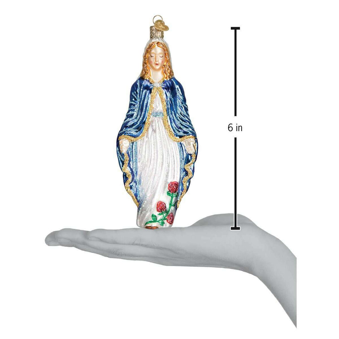 Old World Christmas Virgin Mary Blown Glass Ornament