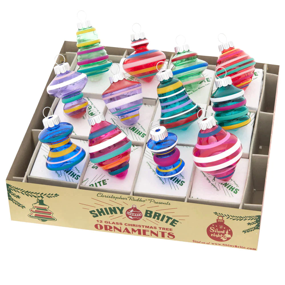 Vivid Vintage 12 Count 1.75” Decorated Shapes by Shiny Brite - Quirks!