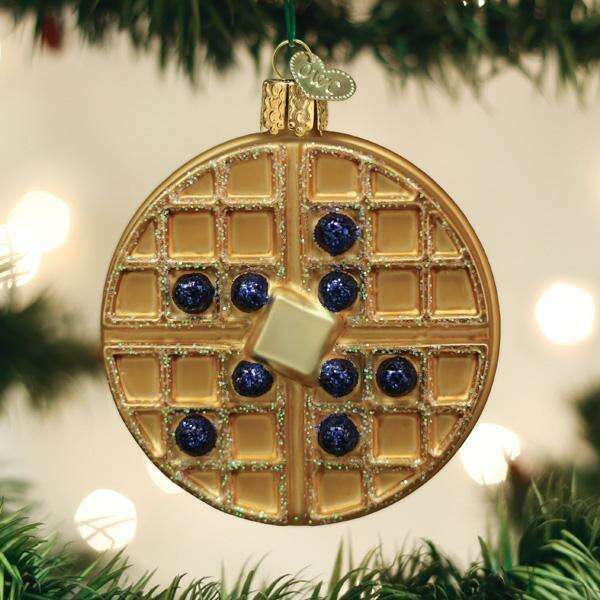 Old World Christmas Waffle Blown Glass Ornament