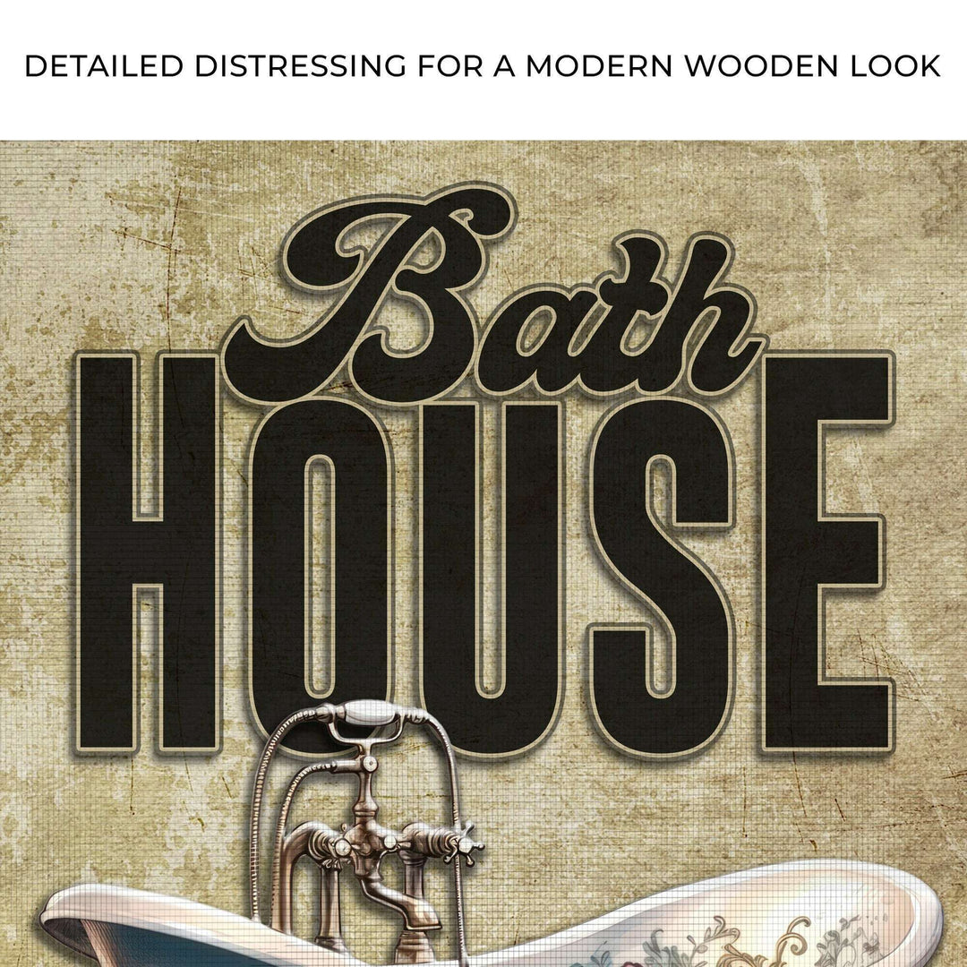 Wash Rinse Dry Repeat Bath House Sign