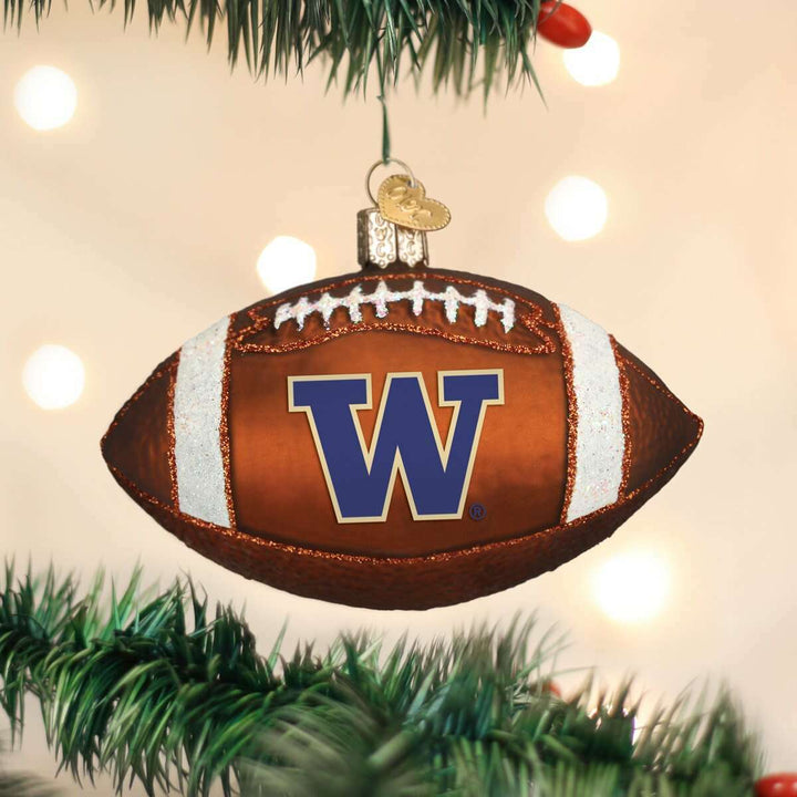 Old World Christmas Washington Football Blown Glass Ornament