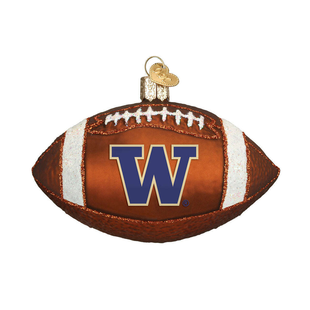 Old World Christmas Washington Football Blown Glass Ornament