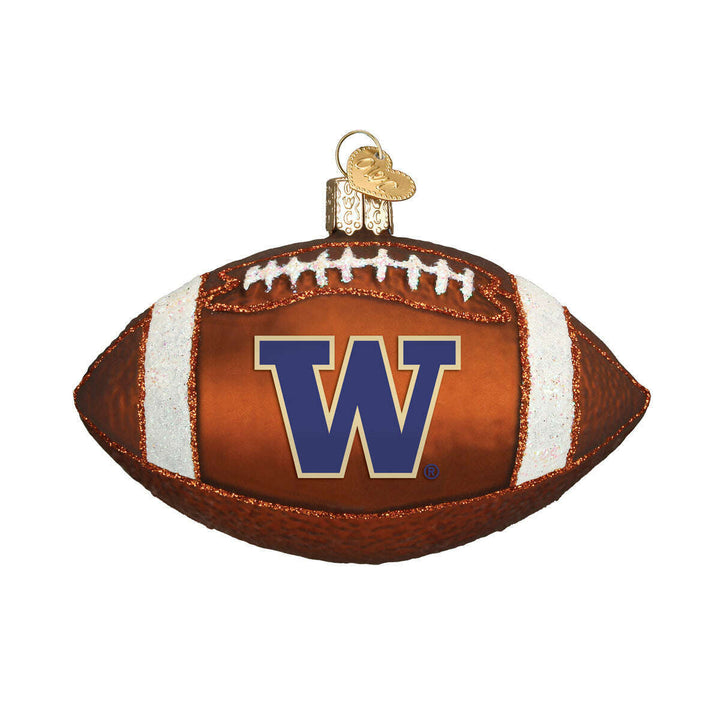 Old World Christmas Washington Football Blown Glass Ornament