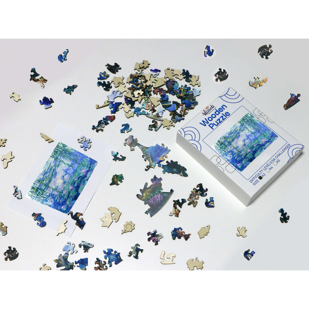 Water Lilies after Claude Monet - Jigsaw Wooden Puzzle by Wizardi F07N9-20