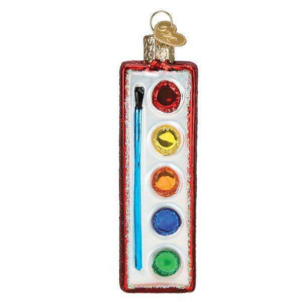 Old World Christmas Watercolor Palette Blown Glass Ornament