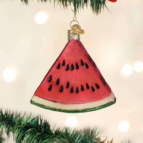 Old World Christmas Watermelon Wedge Blown Glass Ornament