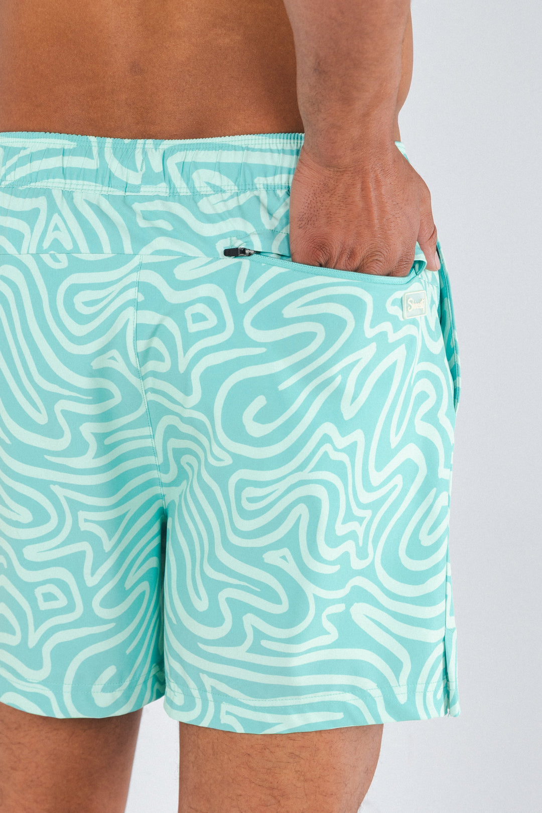 The Water Park | Neon Abstract Line Ball Hammock® Pouch 5" Swim Trunks