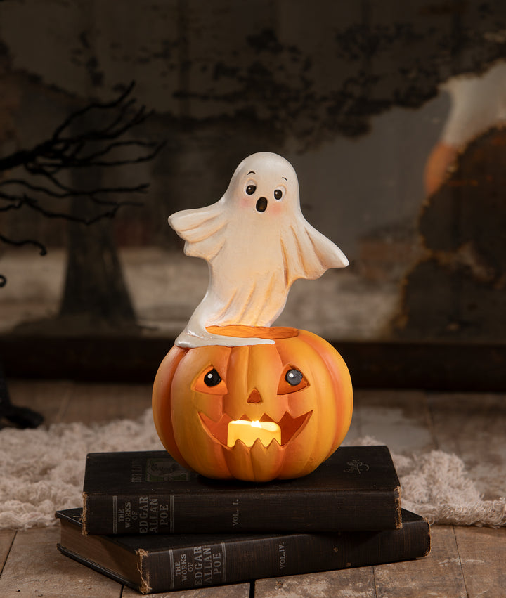 Ghost on Jack O'Lantern by Bethany Lowe Designs, image 3