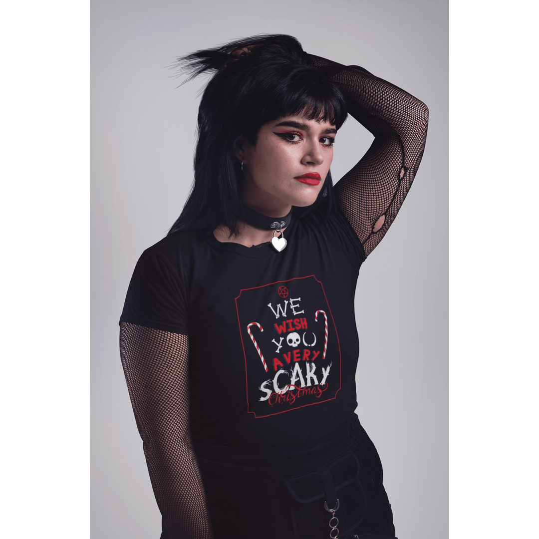 We Wish You A Scary Christmas Candy Cane Tee - Unisex Shirt