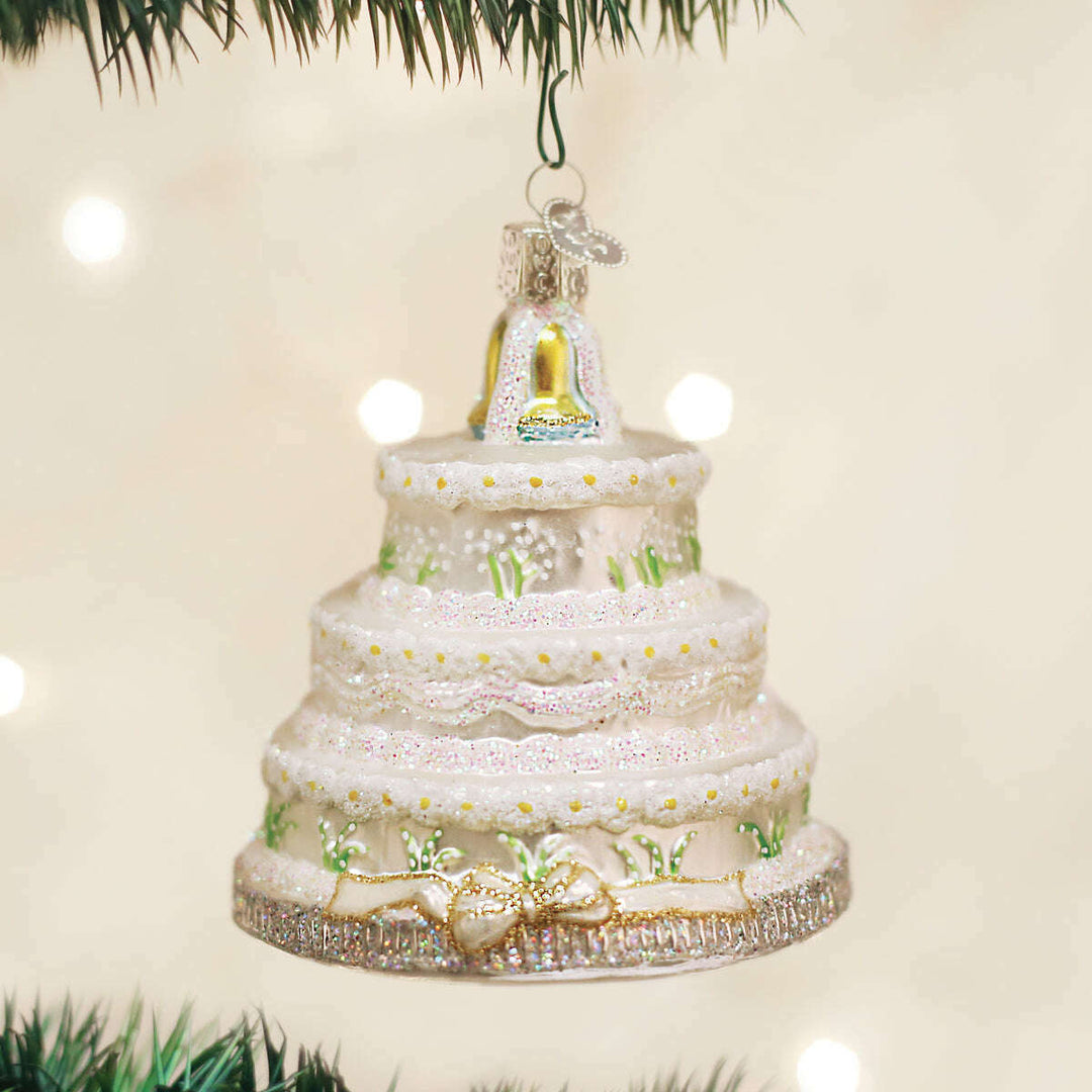 Old World Christmas Wedding Cake Blown Glass Ornament