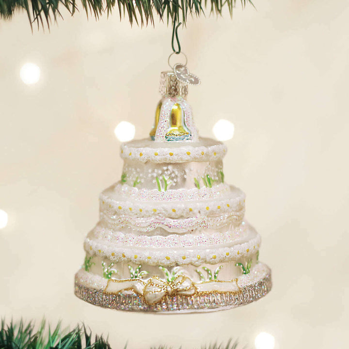 Old World Christmas Wedding Cake Blown Glass Ornament