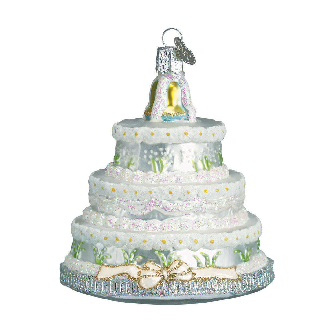 Old World Christmas Wedding Cake Blown Glass Ornament