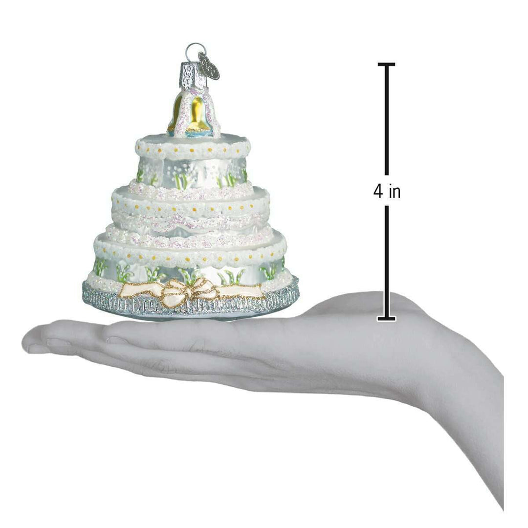 Old World Christmas Wedding Cake Blown Glass Ornament