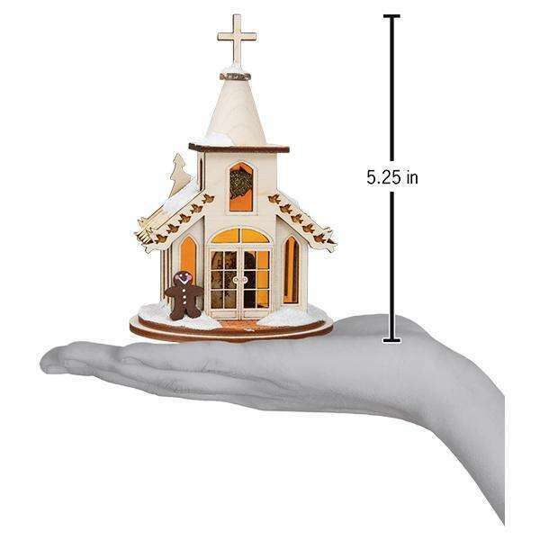 Old World Christmas Wedding Chapel Blown Glass Ornament