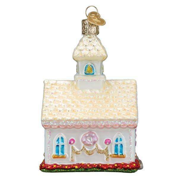 Old World Christmas Wedding Chapel Blown Glass Ornament