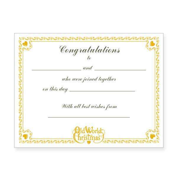 Wedding Collection Certificate