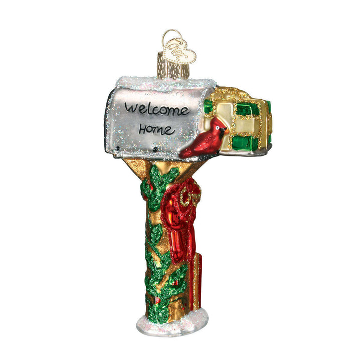 Old World Christmas Welcome Home Mailbox Blown Glass Ornament
