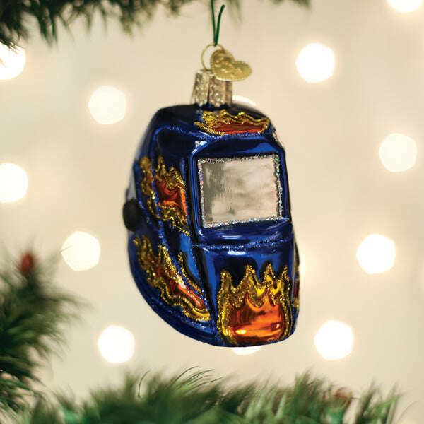 Old World Christmas Welding Helmet Blown Glass Ornament