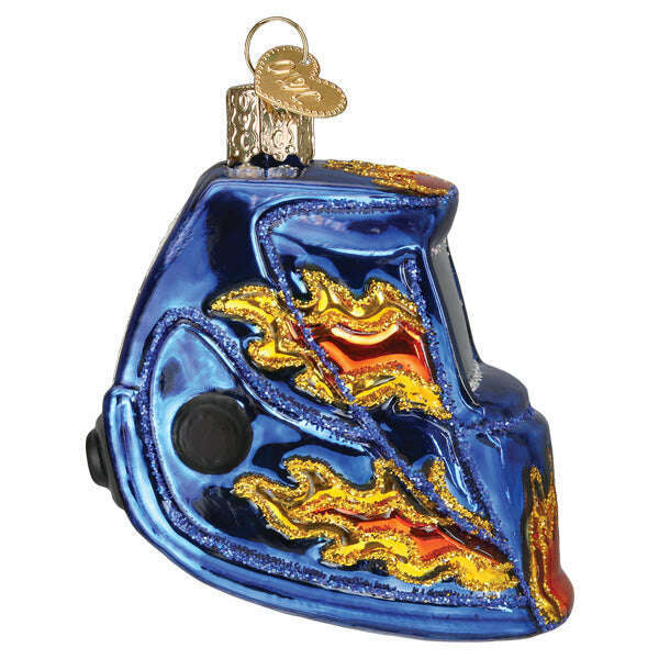 Old World Christmas Welding Helmet Blown Glass Ornament
