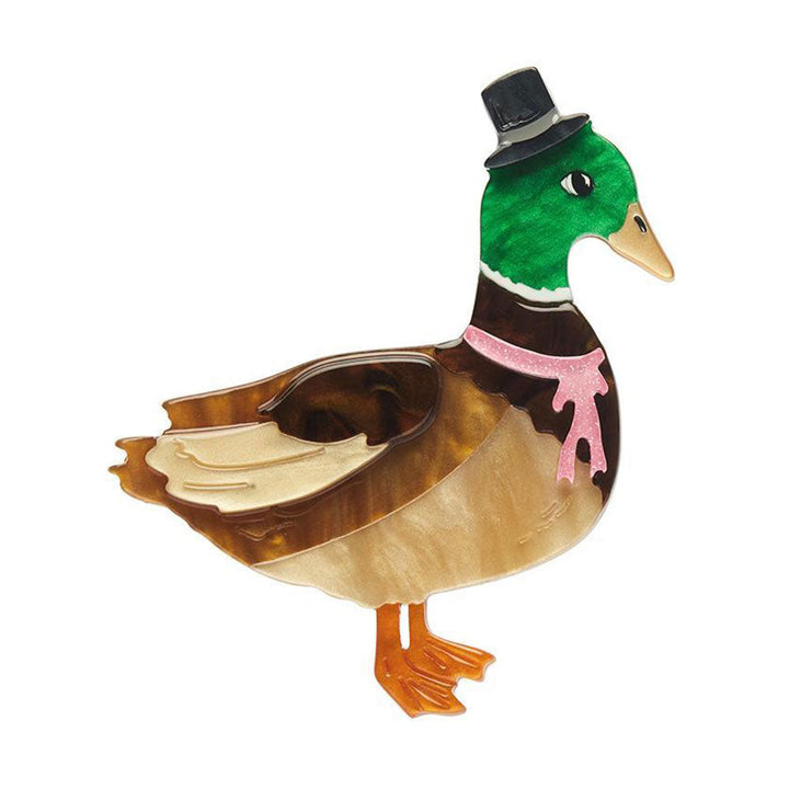 Well-Dressed Duck Brooch by Erstwilder image