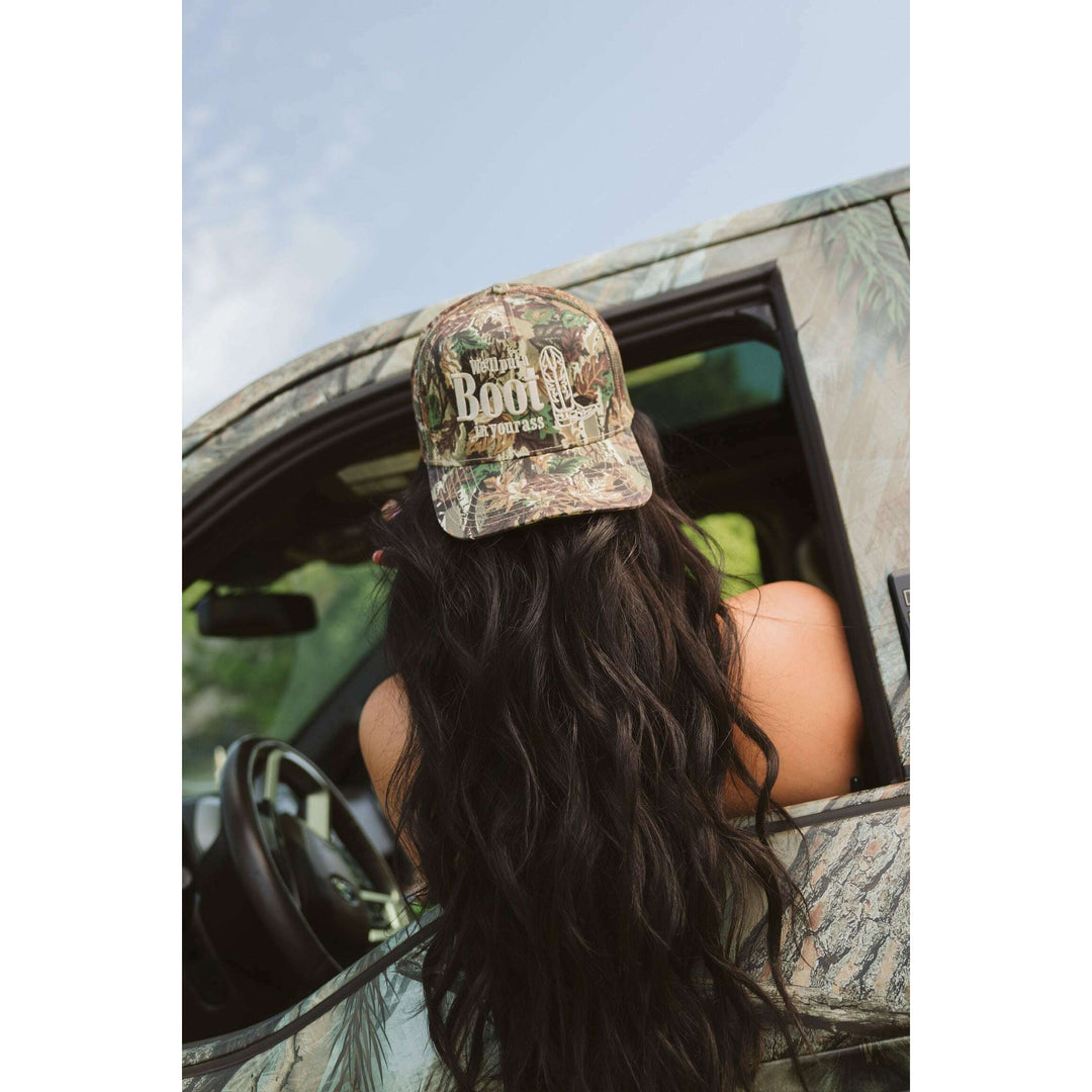 We'll Put A Boot in your Ass - Camo Trucker Hat