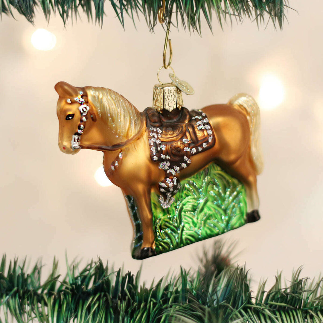 Old World Christmas Western Horse Blown Glass Ornament