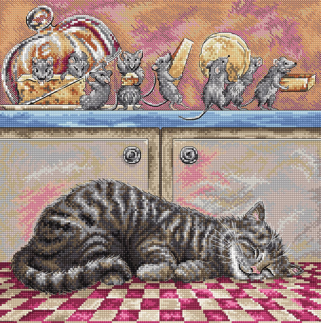 When the Cat Sleeps L8072 Counted Cross Stitch Kit