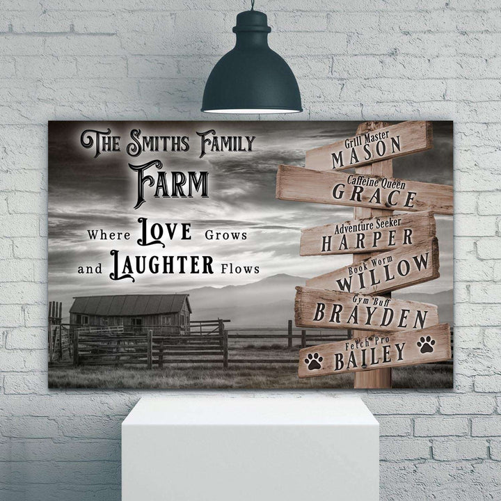 Where Love Grows And Laughter Flows Family Farm Names Sign