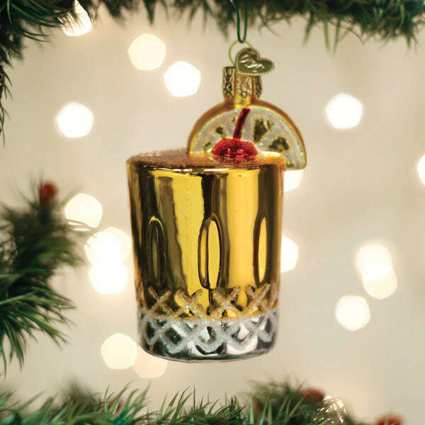 Old World Christmas Whiskey Sour Blown Glass Ornament