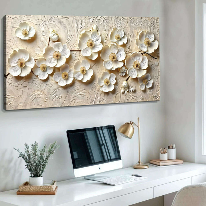 White Blossom Serenade Wall Art