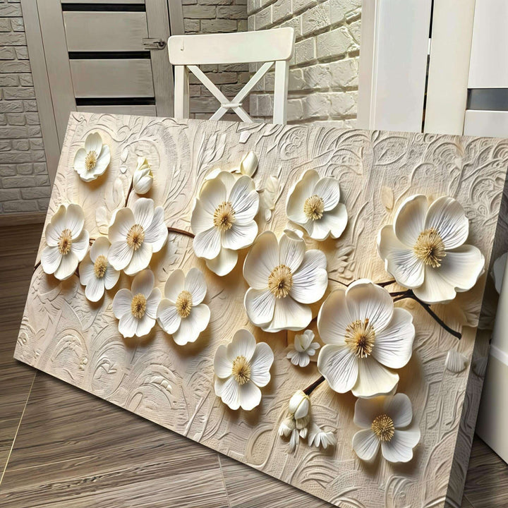 White Blossom Serenade Wall Art
