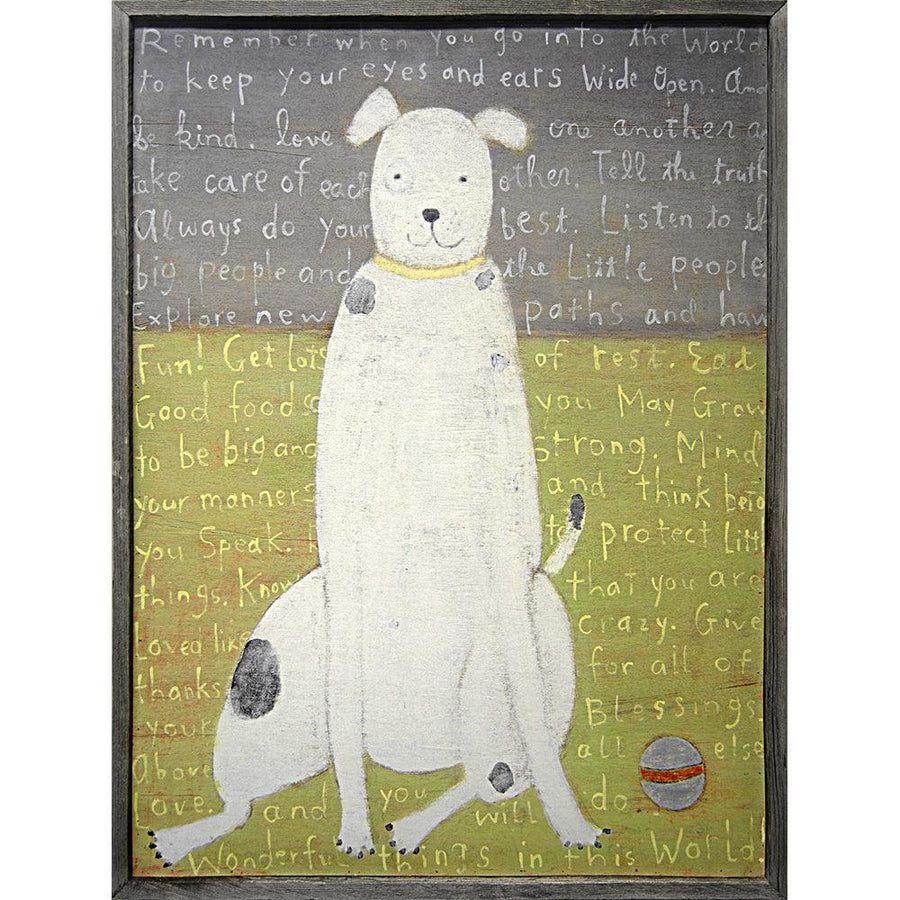 "White Boy Dog" Grey Wood Art Print - Quirks!