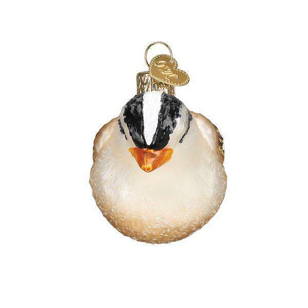 Old World Christmas White Crowned Sparrow Blown Glass Ornament