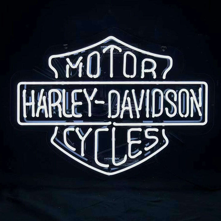 White Harley Davidson Motorcycle Neon Signs Light