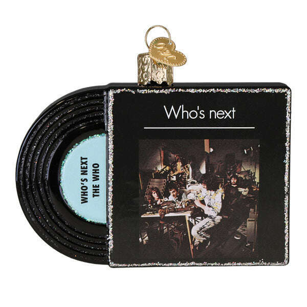 Old World Christmas Who's Next Album Cover Blown Glass Ornament