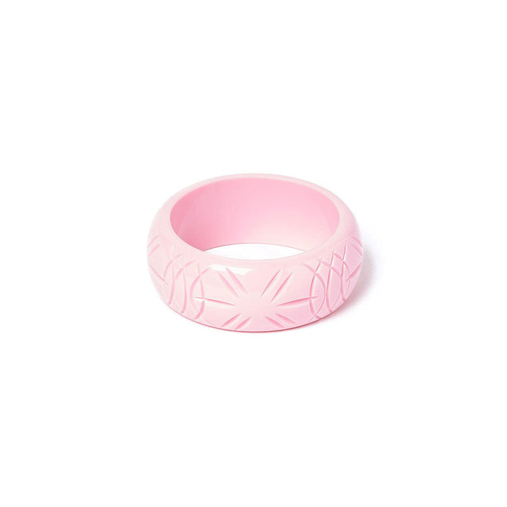 Wide Baby Pink Heavy Carve Bangle by Splendette image
