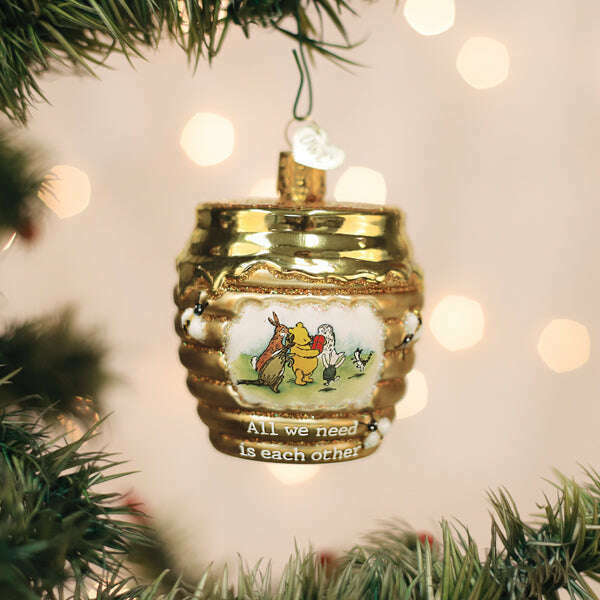Old World Christmas Winnie and Friends Blown Glass Ornament