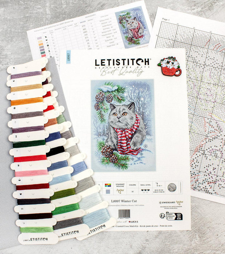 Winter Cat L8997 Counted Cross Stitch Kit