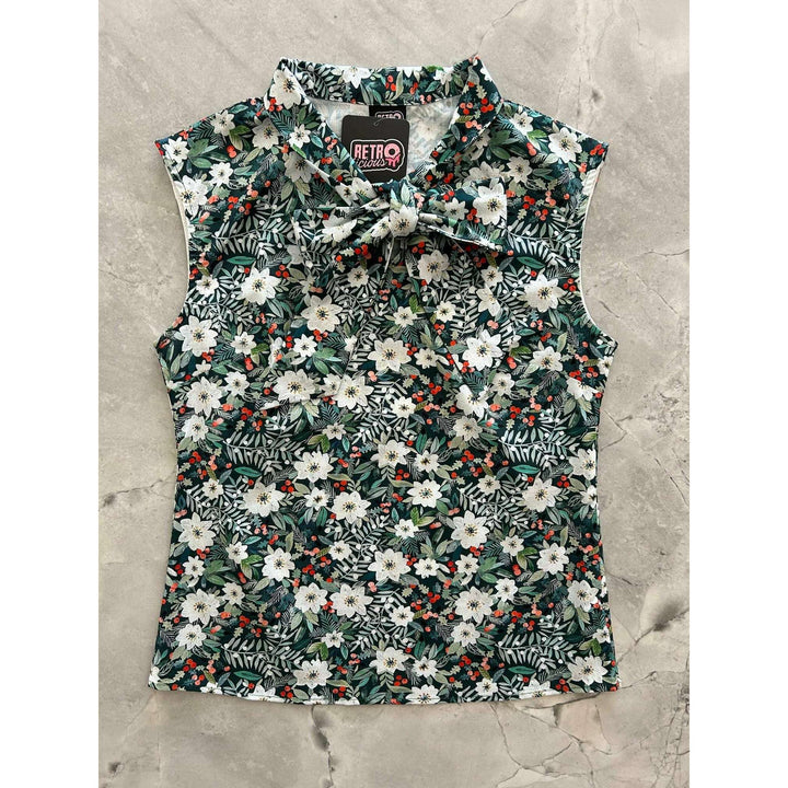 Winter Floral Bow Top