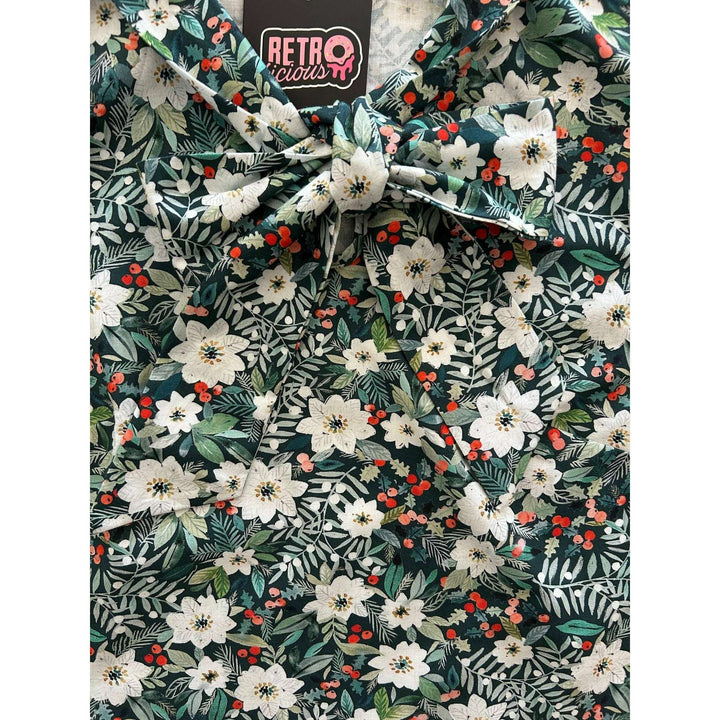 Winter Floral Bow Top