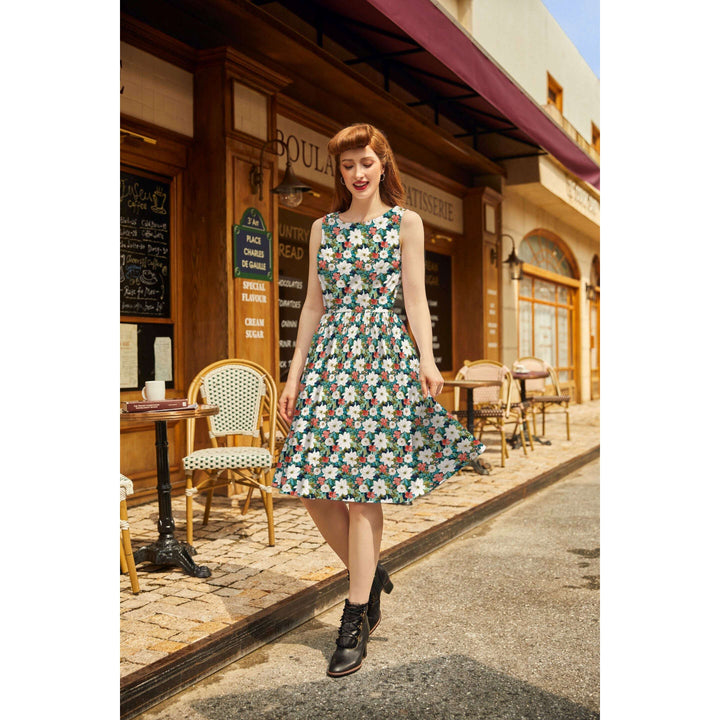 Winter Floral Vintage Dress