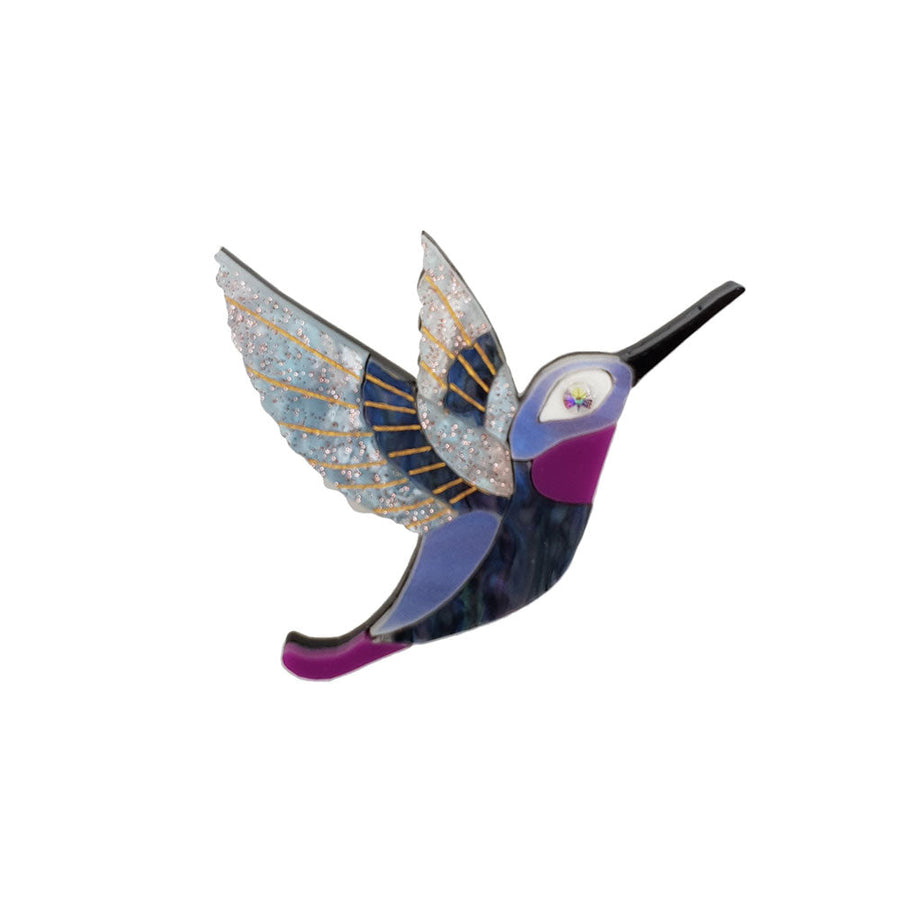 Winter Garden Hummingbird Brooch by Cherryloco Jewellery 1