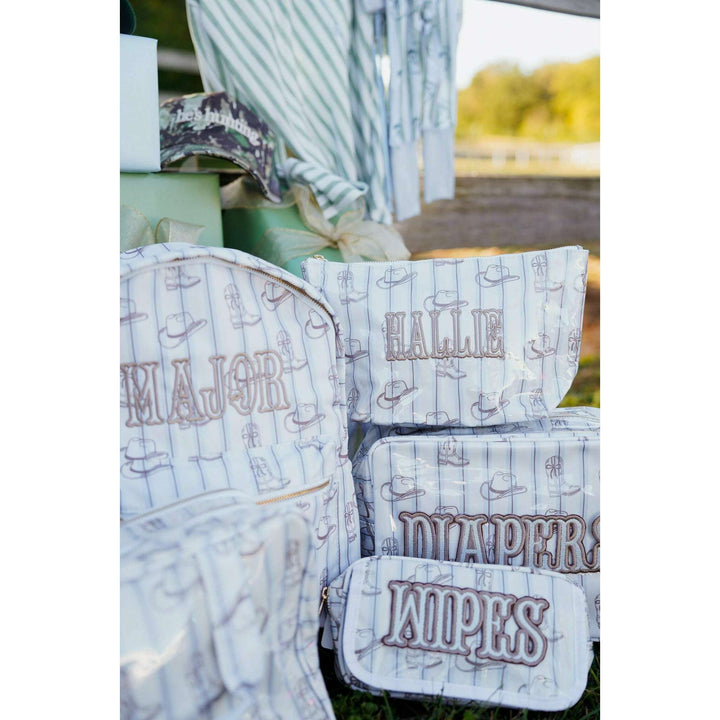 Wipes Pouch - Western Blues Clear Coat Bag