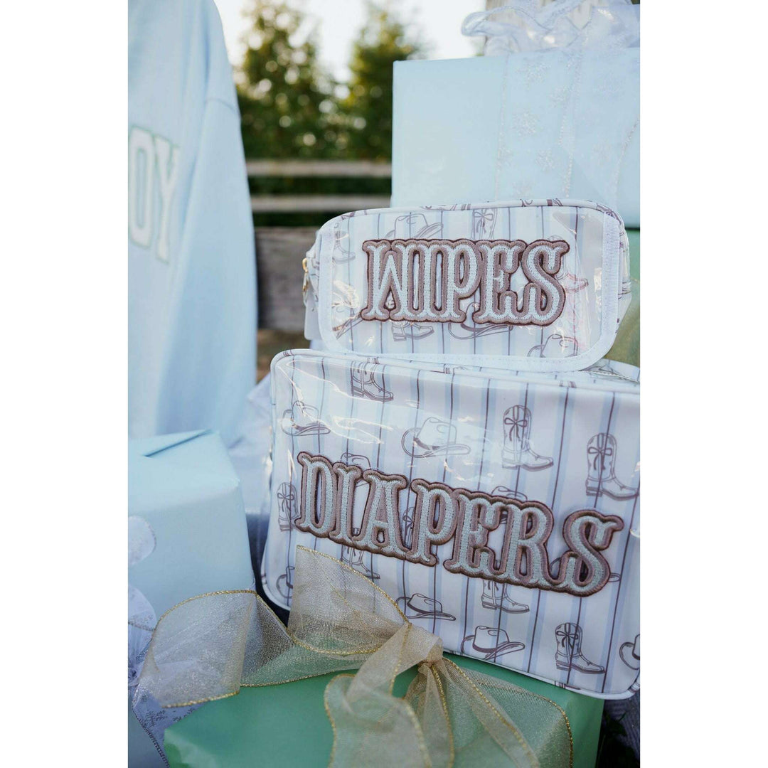 Wipes Pouch - Western Blues Clear Coat Bag