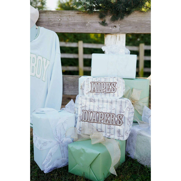 Wipes Pouch - Western Blues Clear Coat Bag