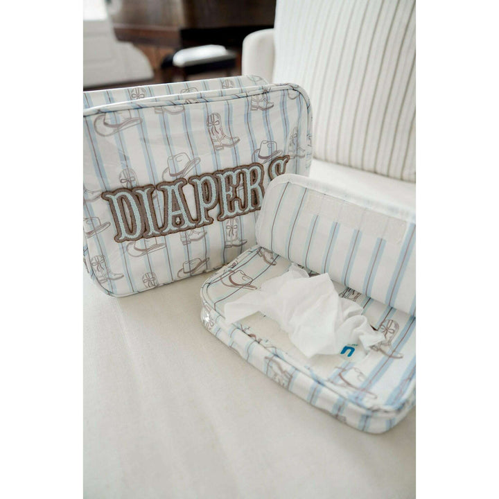 Wipes Pouch - Western Blues Clear Coat Bag