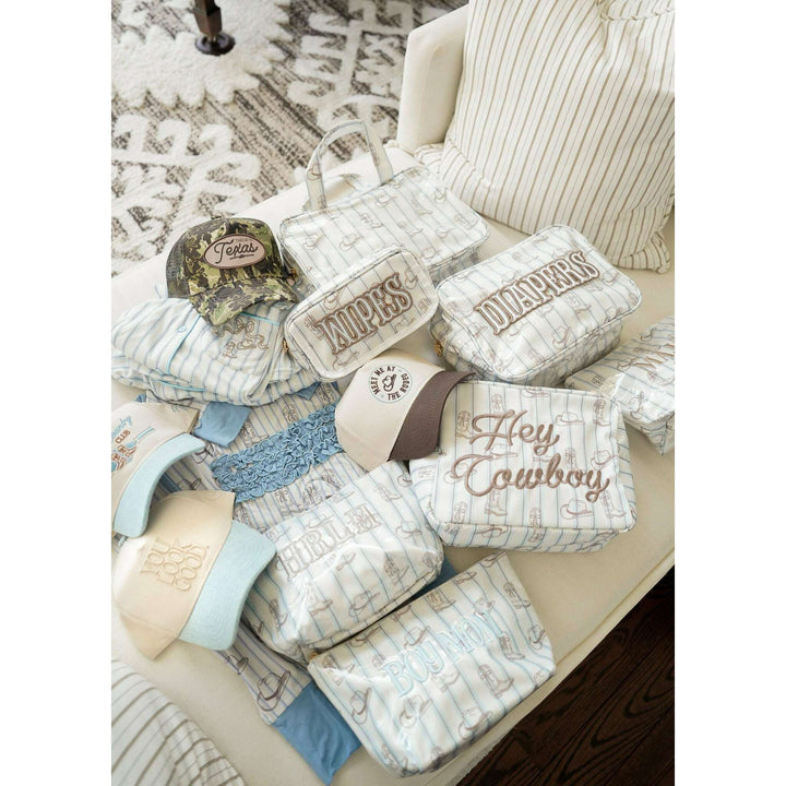 Wipes Pouch - Western Blues Clear Coat Bag