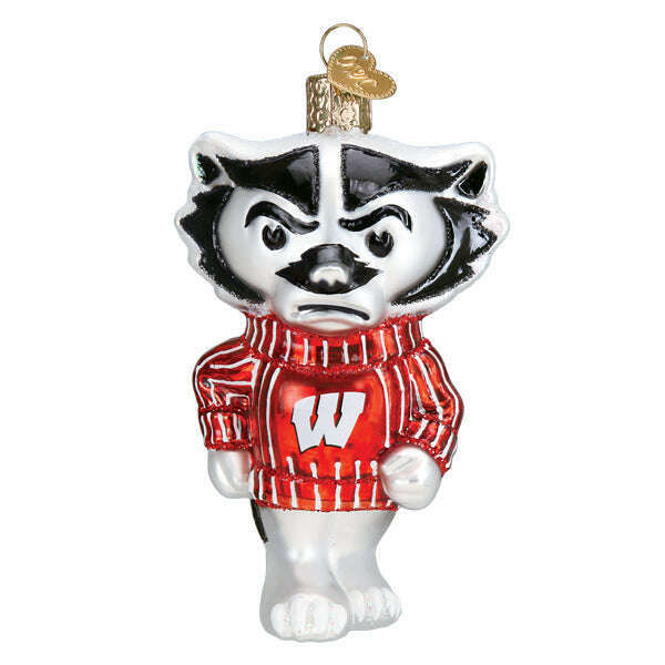 Old World Christmas Wisconsin Bucky Blown Glass Ornament