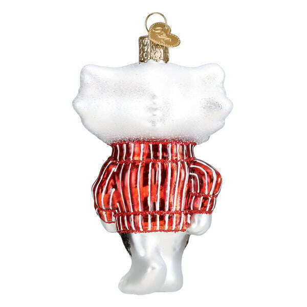Old World Christmas Wisconsin Bucky Blown Glass Ornament